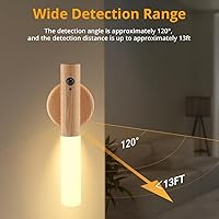 Vista 4 de LANDGOO Paquete de 2 luces nocturnas para guardería, sensor de movimiento seguro para bebés con brillo cálido de 2700 K, lámparas recargables