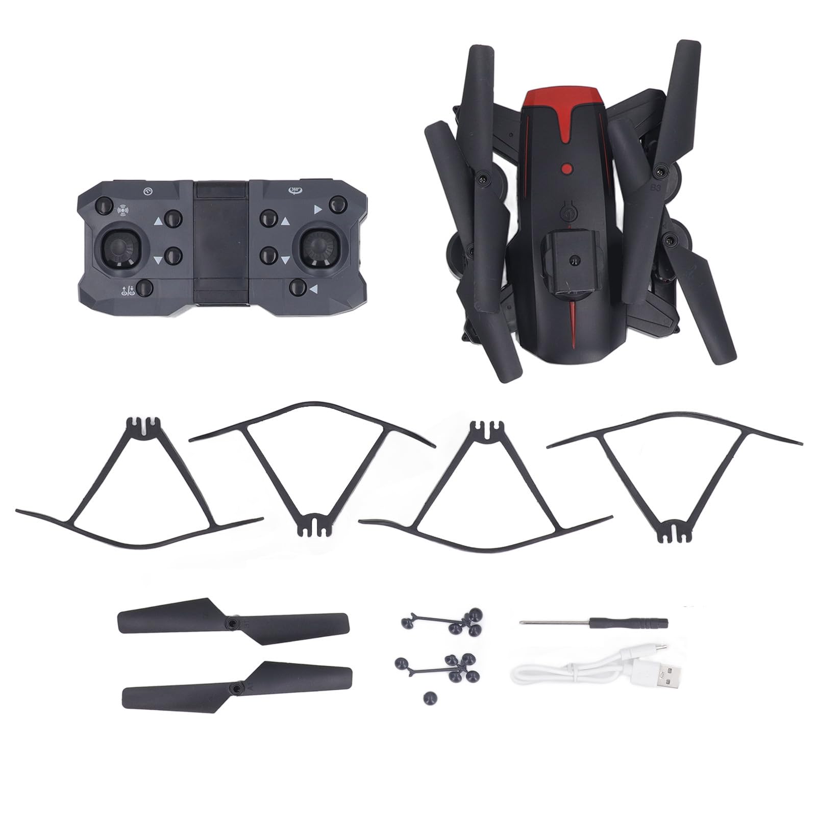 4K HD RC-Drohne mit 2,4 GHz WLAN, faltbarer Quadrocopter mit 3 Kameras, 50-fachem Zoom, Vier-Wege-Hindernisvermeidung, intelligentem Schießen im Beauty-Modus, APP-Steuerung