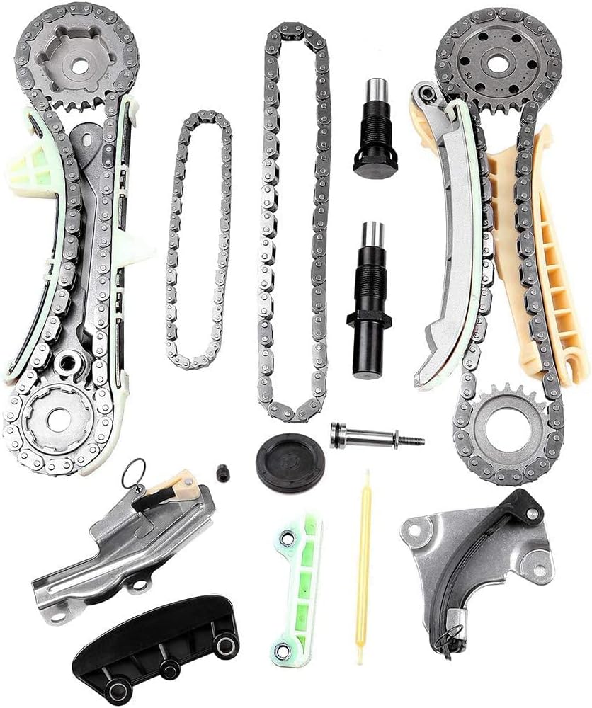 Timing Chain Kit Chain Tensioner Sprocket Chain Guide Rail fits for 97-09 for Ford Explorer for Mazda B4000 for Mercury Mountaineer