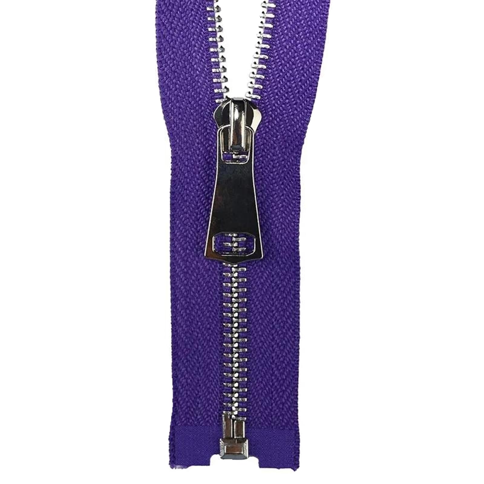 2pcs 40-120 cm 5# Metal Zipper Open-end Auto Lock Zips Sewing Zippers Single Slider Silver Teeth Zip, Purple, No5,100cm