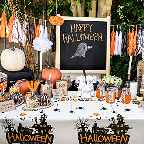 Senneny Halloween Tablecloth, 54\" x 108\" Disposable Plastic Halloween Tablecloth Rectangle, Halloween Table Decorations for Halloween Party, Home, Outdoor, Indoor, Dinging Room, Living Room