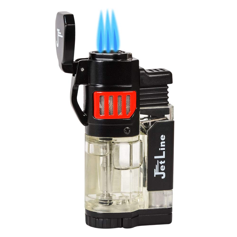 Jetline Diego Triple Torch Lighter (Butane Not Included) Red with