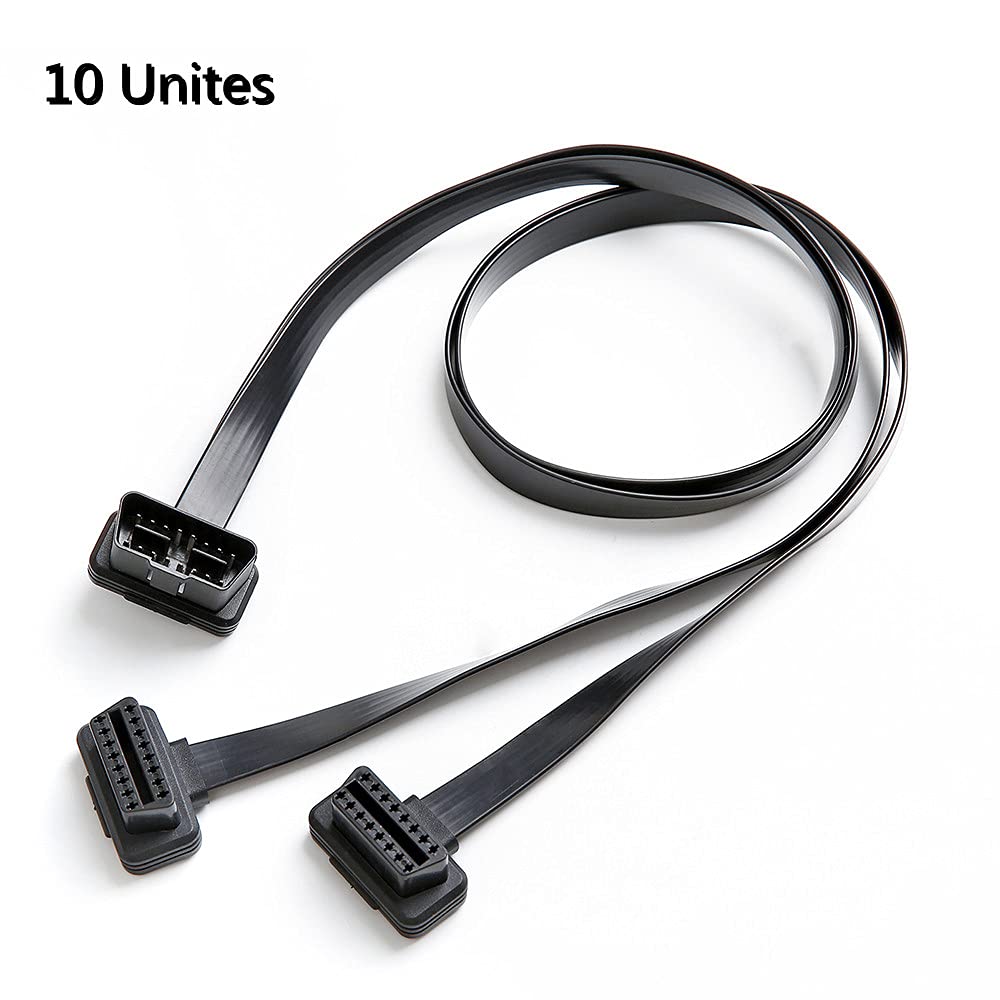 bbfly-B4 OBD II OBD2 16 Pin Splitter Extension 1x Male and 2X Female Extension Cable Adapter 1FT/30CM (10 Pack)