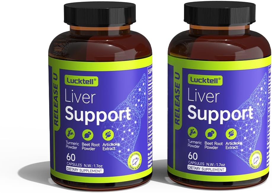 Liver Support Supplement 2 Pack – Liver Cleanse Detox & Repair with Milk Thistle, Turmeric, Dandelion & Artichoke | 7-in-1 Herbal Formula Protect Liver | 120 Capsules, 60-Day Supply, Made in USA