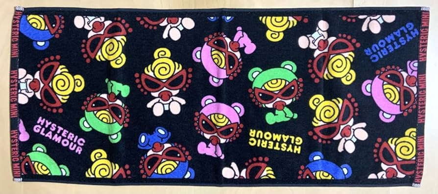 A*※様 ヒスミニ テディ ループ付きタオル おくるみタオル タオルケット HYSTERIC MINI（ヒステリックミニ）の「HELLO TEDDY MINI総柄
