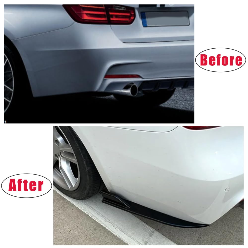 Dyfuzor tylnego zderzaka samochodowego, osłona bocznego zderzaka, osłona zderzaka, kompatybilny z BMW F30 serii 3 M Pack M Sport, czarny błyszczący