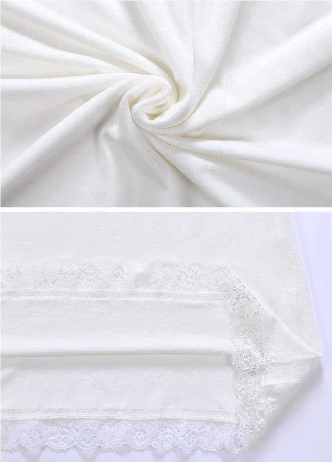 MileyMarla Girls' Lace Nightgowns Soft Cotton Sleepwear Dress Toddler 3-12 Years - Image 4