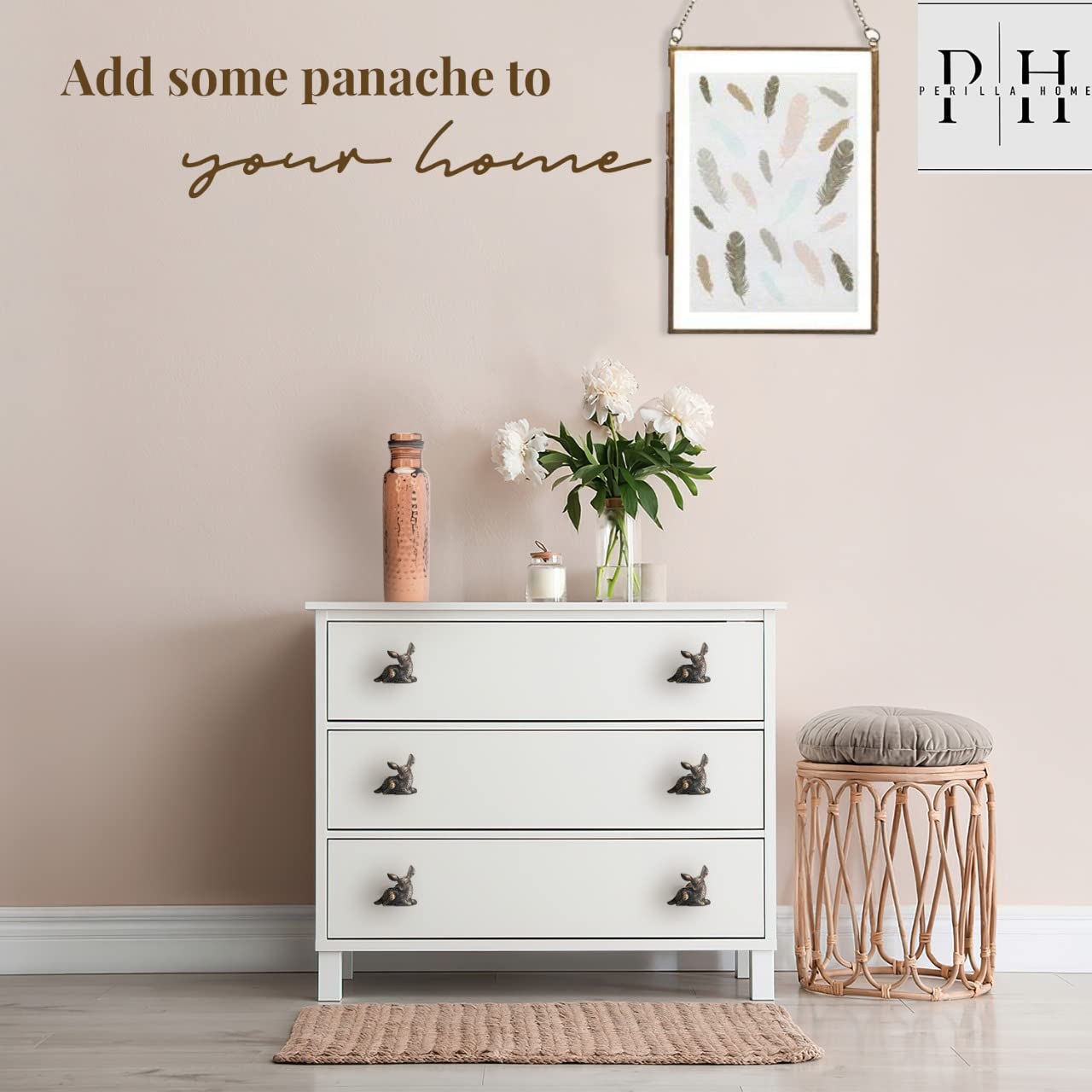 Perilla Home Set of 6 Deer Shape Knobs Kitchen Cabinet Cupboard Door Knobs Dresser Wardrobe and Drawer Pull (Antique) - Image 4