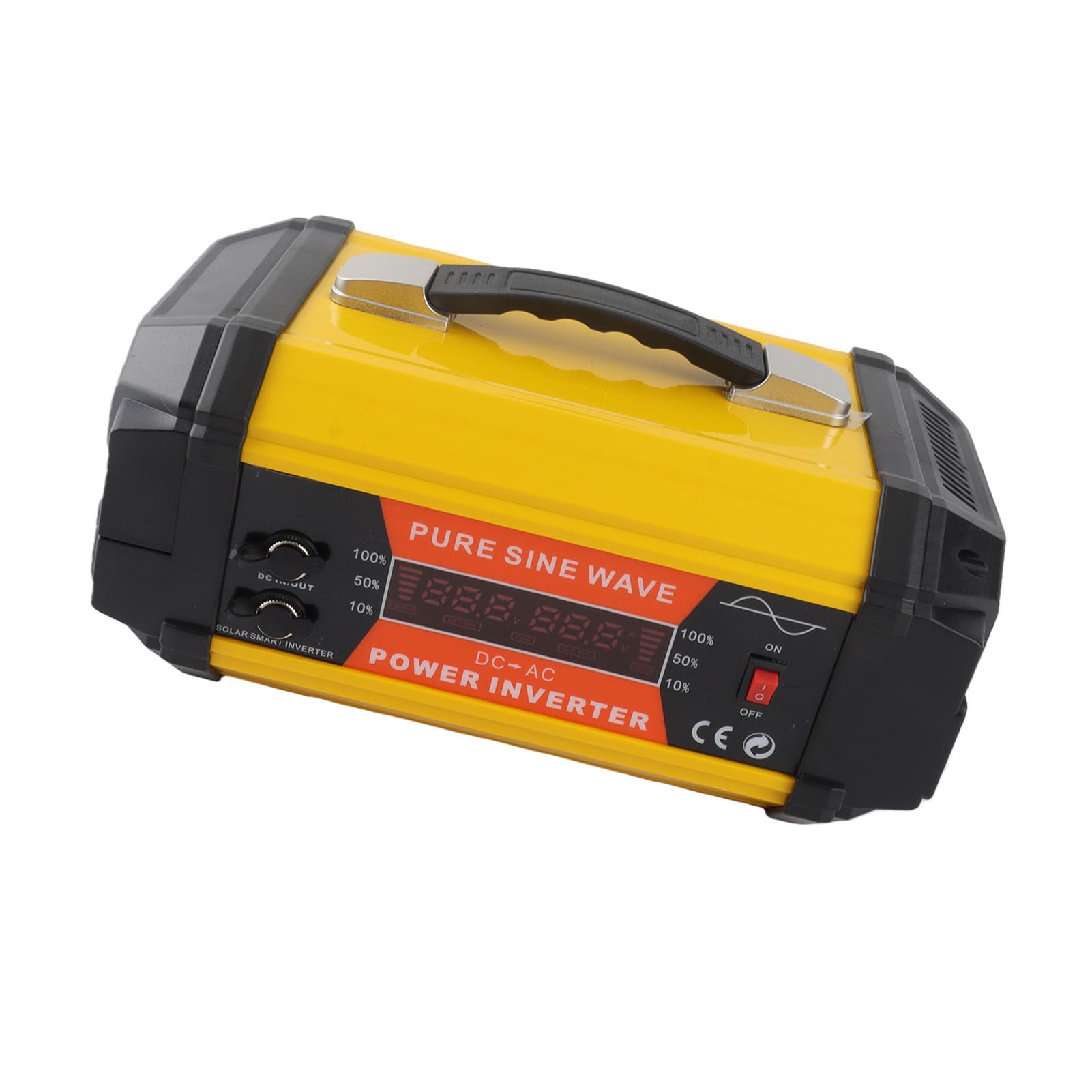 Aramox Samochodowy Przetwornica Napięcia ABS Zmodyfikowana Przetwornica Sinusoidalna 1000 W DC 12 V na AC 220 V z Wyświetlaczem W Czasie Rzeczywistym 4 USB PD QC 24 W do Wycieczek Samochodowych