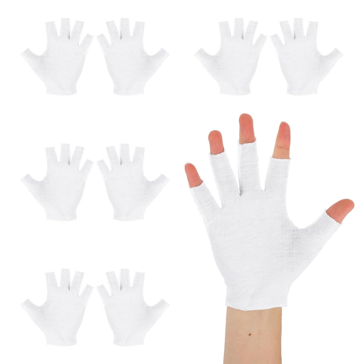 Fingerless Cotton Gloves for Overnight Hydration