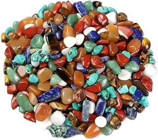 Angoily Decoraciones De Peceras 1 Grava pecera Vidrio Rocas Cristal de Cuarzo Piedra Natural Cristales para Manualidades ágata Amarilla Rocas de aventurina nacarado Piedra de Ojo de Tigre