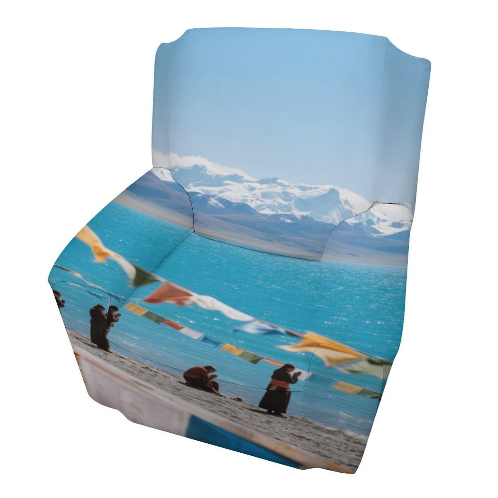 Fekiloot Style Namtso Lake Snow Mountain Couch Cover Sofa Cover Sofa Slipcover