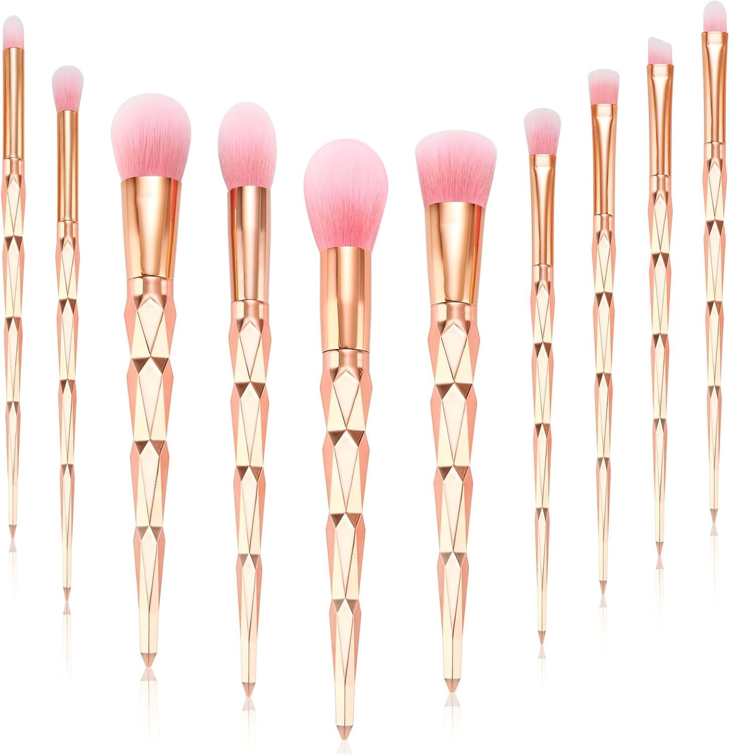 Start Makers Makeup Brushes, 10Pcs Gold Makeup Brush Set Foundation Powder Blush Blending Eyeshadow Brushes Sets