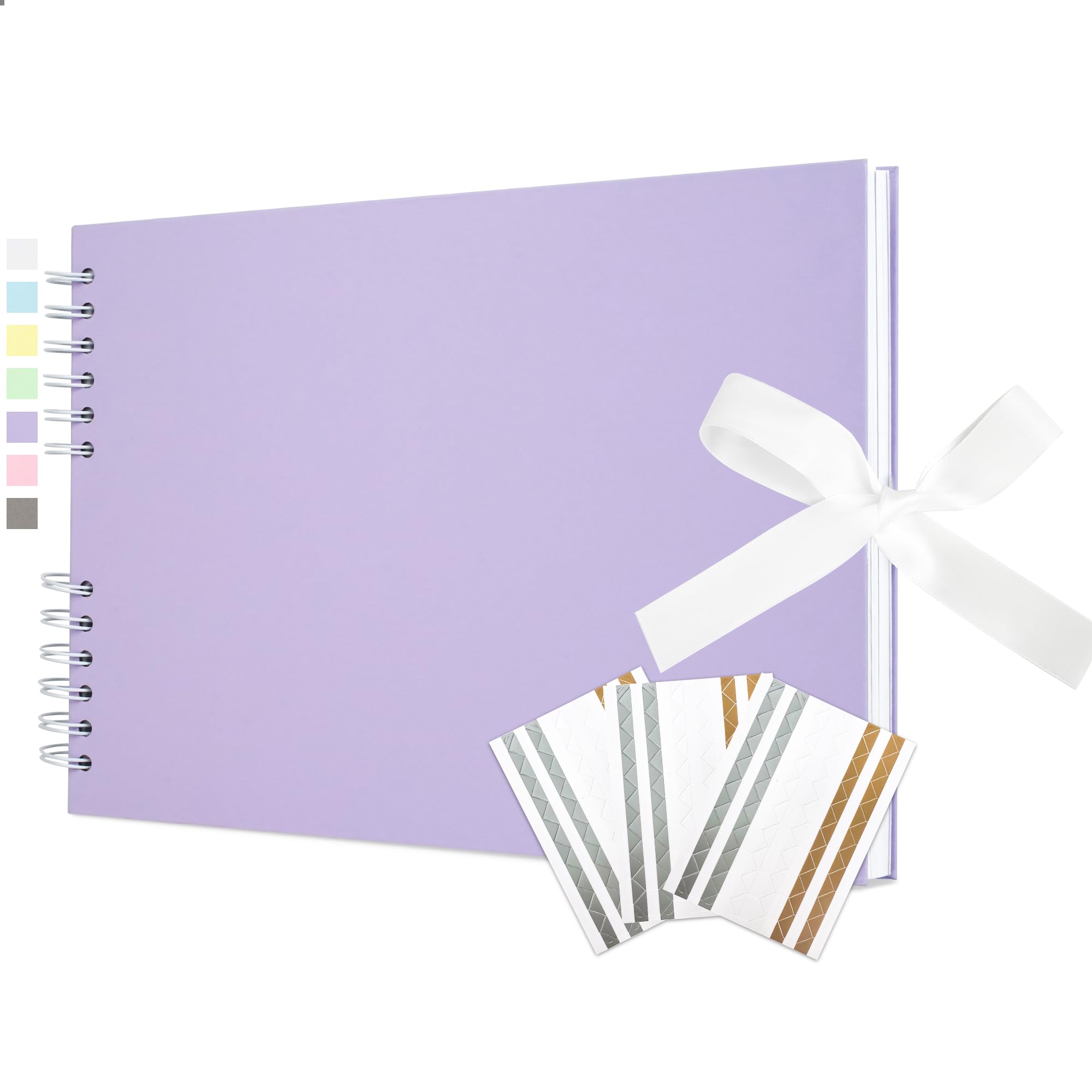 Album Photo Scrapbooking Vienrose - 100 Pages 21,5x29 Cm - Blanc, Spirale - Pour Mariage, Bébé, Anniversaire