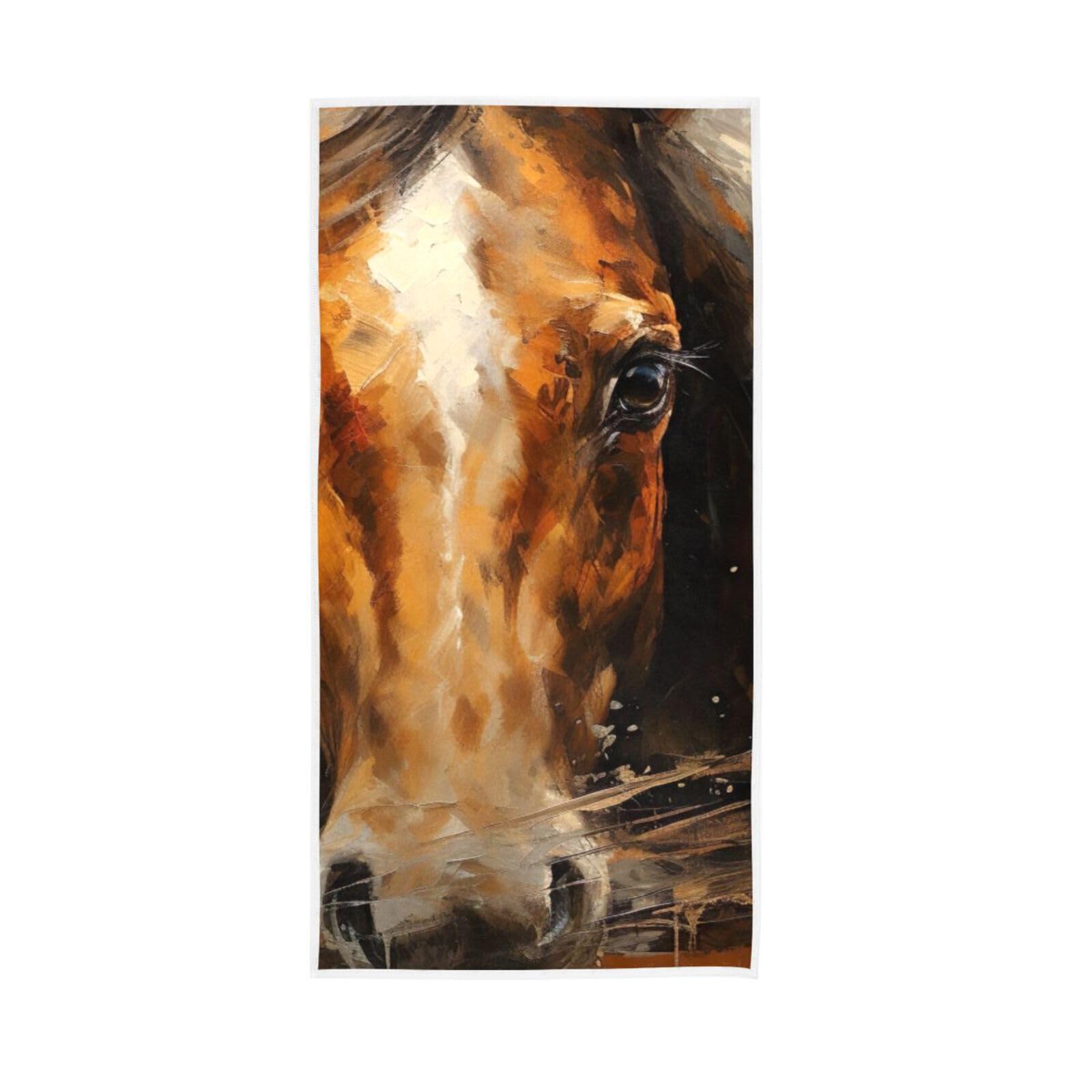 HUYGD Horse Eyes Front in The Style of Coloristic Intensity Towels for Facials, 15 x 30 Inches Spa Hand Towels, Decorative Bath Towels Aesthetic Towels