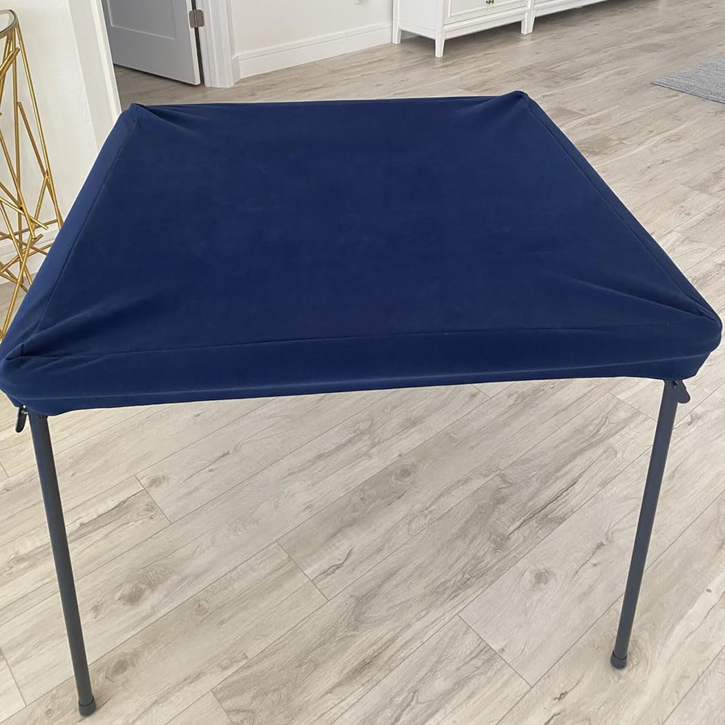 SUNSURE Mahjong Table Cover 32inch Card Table Cover Cards Game Poker Table Tops Felt The Table Cover Poker Felt Table Cover for 32inch Table (Blue)