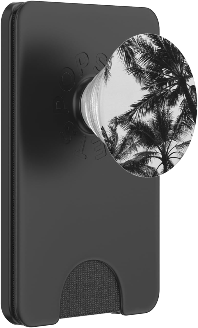 Palm Tree Photography Tropical Island Summer Black and White PopSockets PopGrip for MagSafe