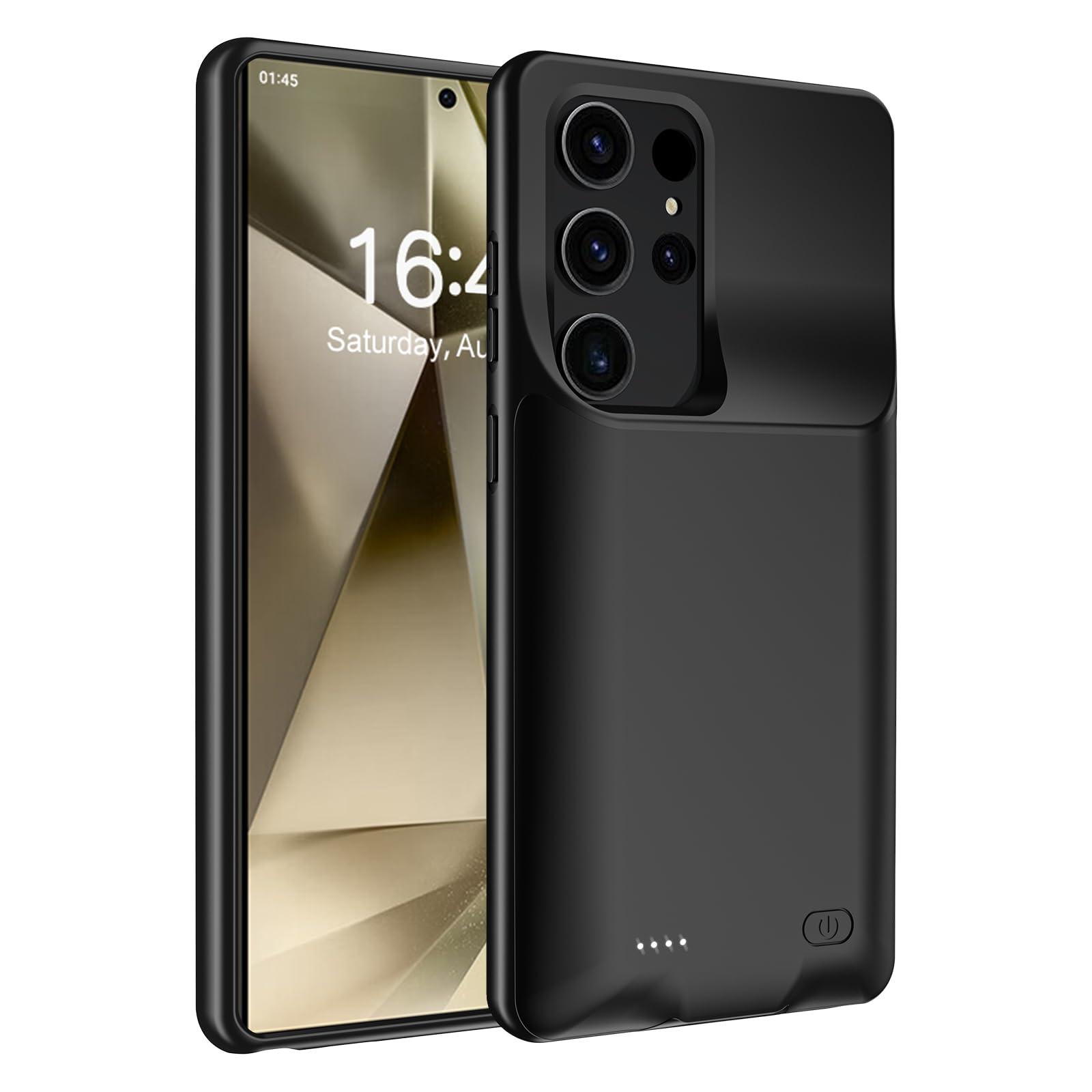 Etui na baterie 10000mAh do Samsung Galaxy S24 Ultra ładowalna obudowa ładująca, przenośna obudowa baterii do Samsung Galaxy S24 Ultra 5G czarna obudowa zasilania