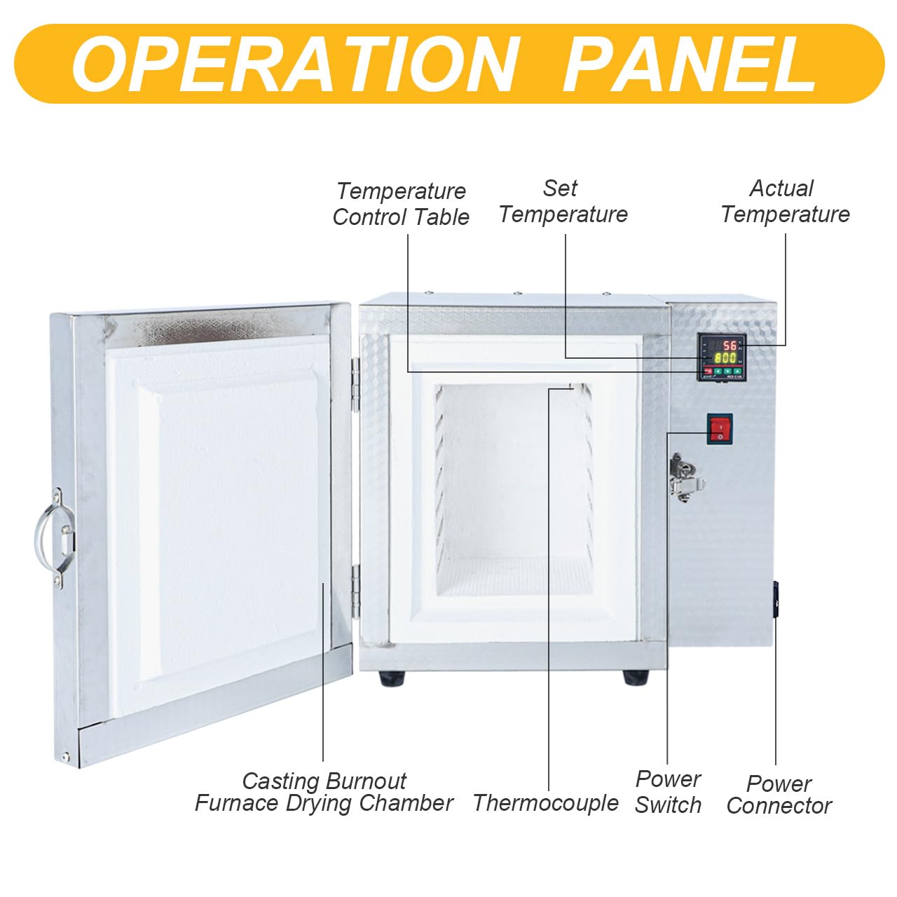 1500W Jewelry Casting Burnout Furnace Oven Machine,High-Temperature Resistant Furnace