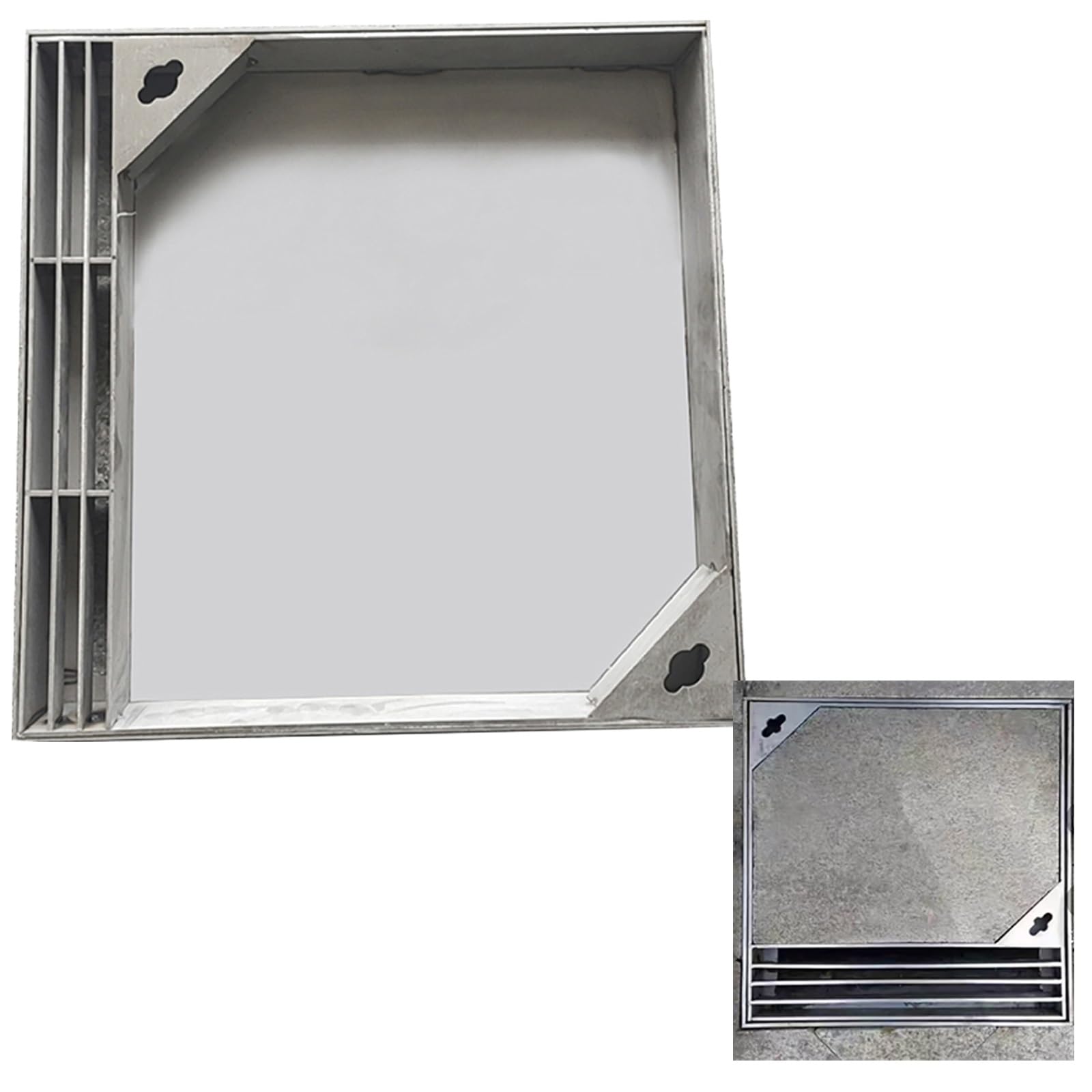 Couvercle de fosse septique dissimulé en acier inoxydable haut de gamme 40x40 cm