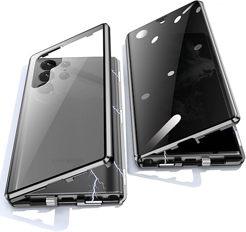 Jonwelsy Funda antiespía para Samsung Galaxy S22 Ultra, cubierta de vidrio templado de privacidad frontal y trasera de 360 grados, pantalla