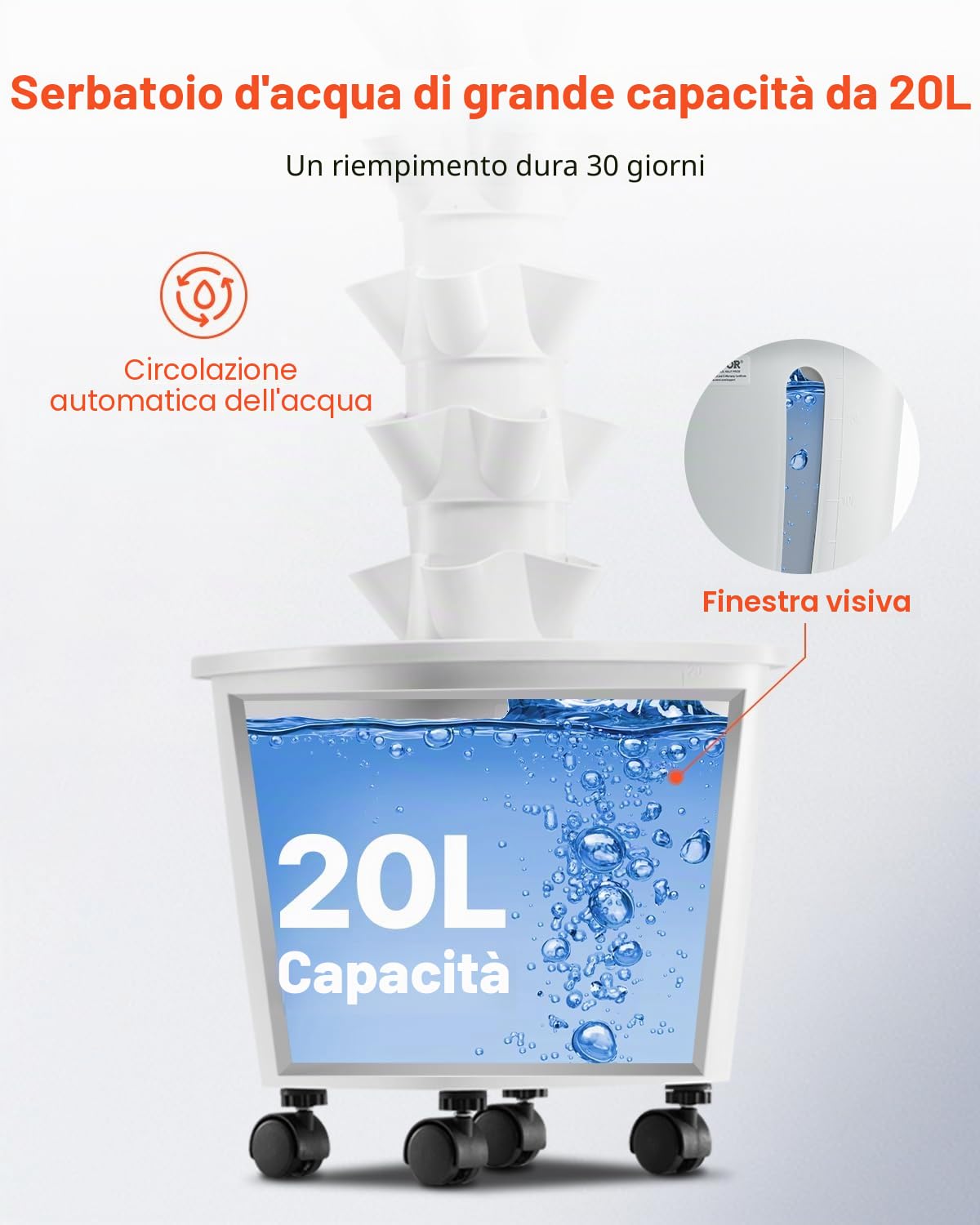 VEVOR Sistema di Coltivazione Idroponica, 50 Baccelli Verticali a 10 Livelli, Torre Idroponica Mobile con Pompa dell'Acqua e Ruote, Germinazione Interno, per Erbe Aromatiche Frutta Verdura