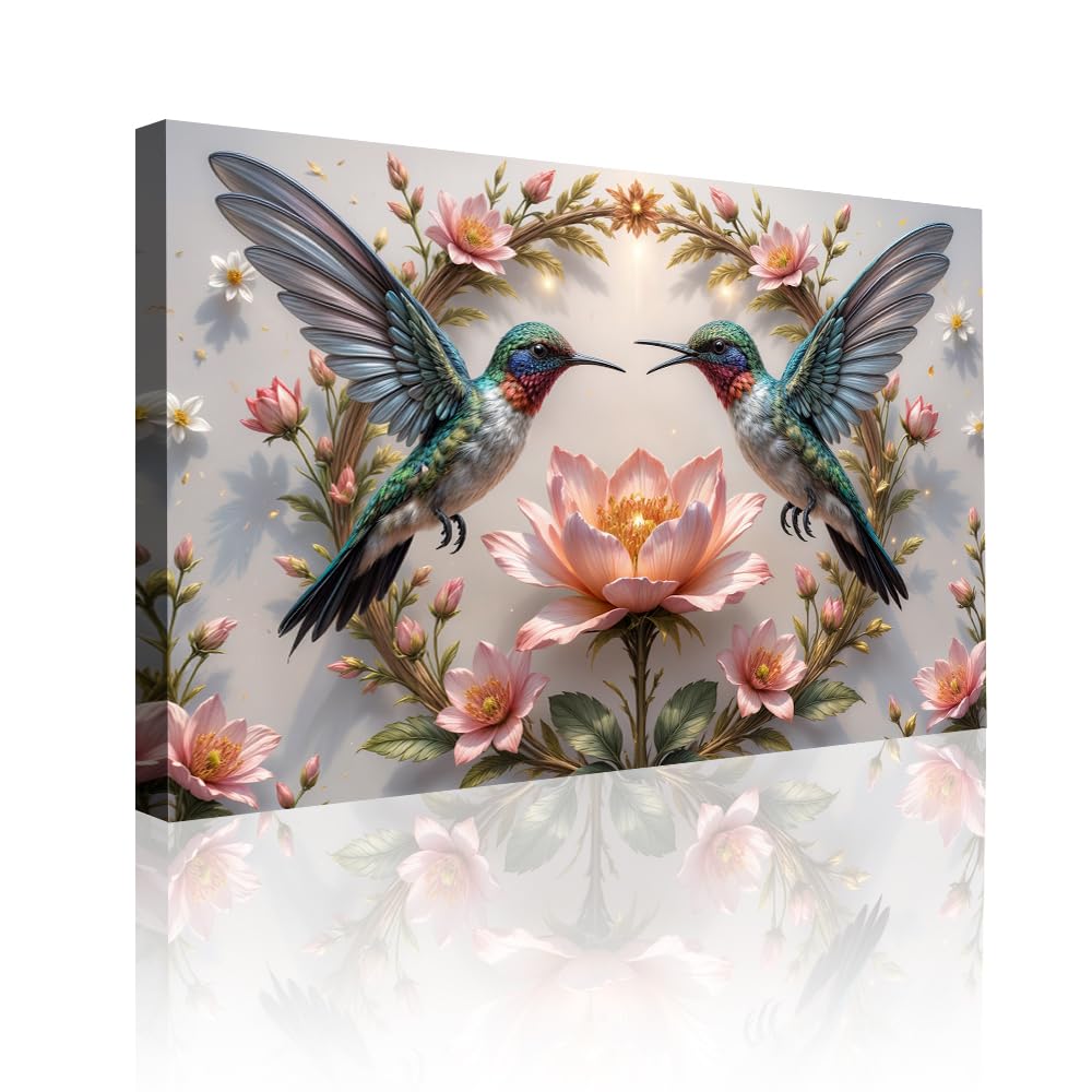 TAILORED CANVASES Hummingbirds Wall Art VI - Birds Wall Art, Hummingbird Decorations for Home, Nature Artwork, Bird Wall Decor for Living Room or