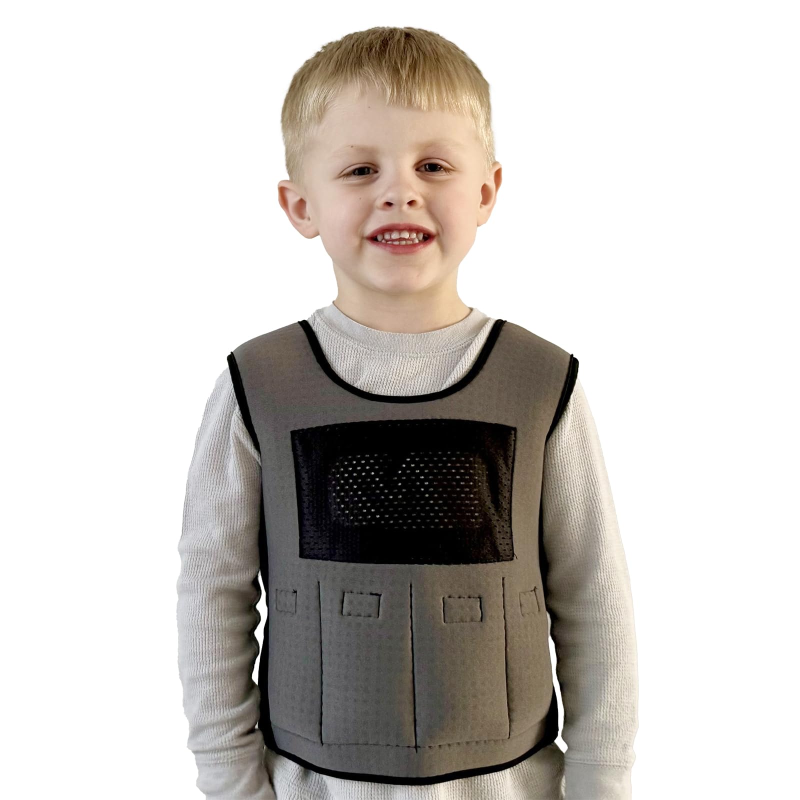 Weighted Vest for Kids - Compression Vest for Children with Sensory Issues, Autism, ADHD - Adjustable Kids Weighted Vest Includes 6 Removable Weights (Medium, Ages 5 to 9)