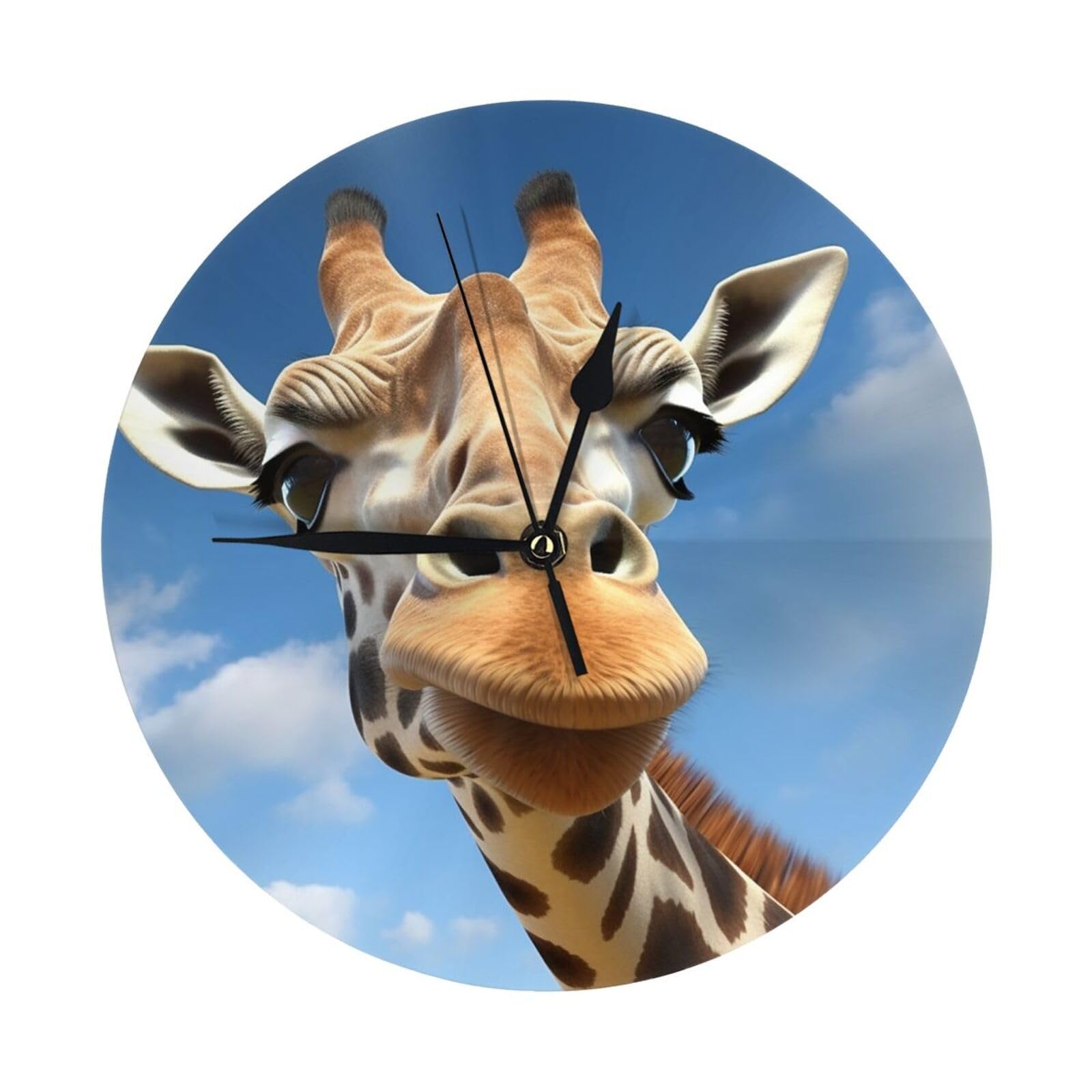 Horloge murale imprimé girafe pour décoration de cuisine et bureau moderne