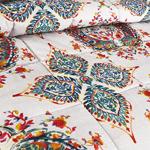 Bedream Bohemian Medallion Printing Comforter Set, 3 Piece Reversible Bedding Set With Down Alternative Filling, Boho Quilted Duvet For Queen Bed - Includes 1 Comforter, 2 Shams, 92 X 90 Inch #TOP3