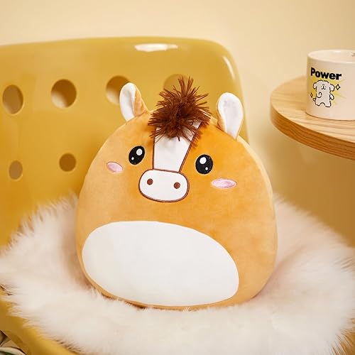 Miniatura 4 de Athionsu Almohada de Peluche de Caballo de 12 Pulgadas Suave y Tierna Caballo de Peluche Relleno Suave Esponjoso de Cumpleaños para Niños Pequeños