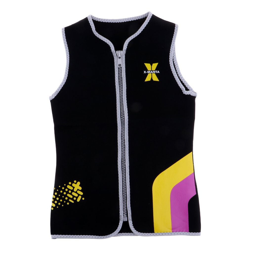 Chaleco de Neopreno de para Mujer, 3 mm, sin Mangas, con Cremallera Frontal, Chaqueta para Buceo, Surf, natación, esnórquel, Negro
