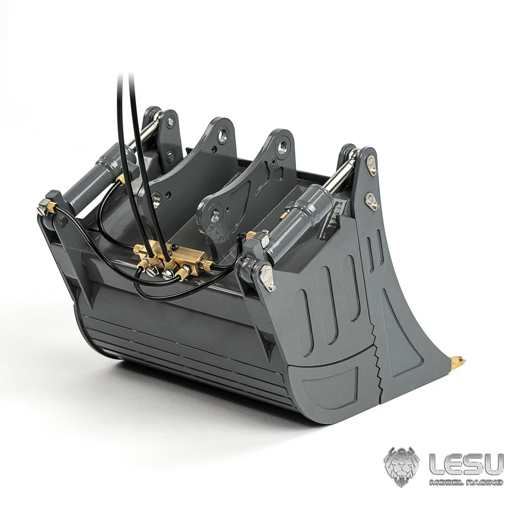 LESU 1/14 excavadora RC hidráulica pala plegable para ET35 excavadora niño juguete acero inoxidable gris pintado piezas de metal