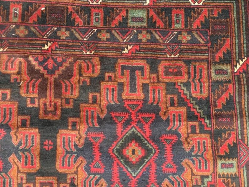 5 x 10 ft Afghan Handwoven Bokhara Wool Area Rug - (300 x 155 cm) Medallion Pattern for Elegant Home Décor