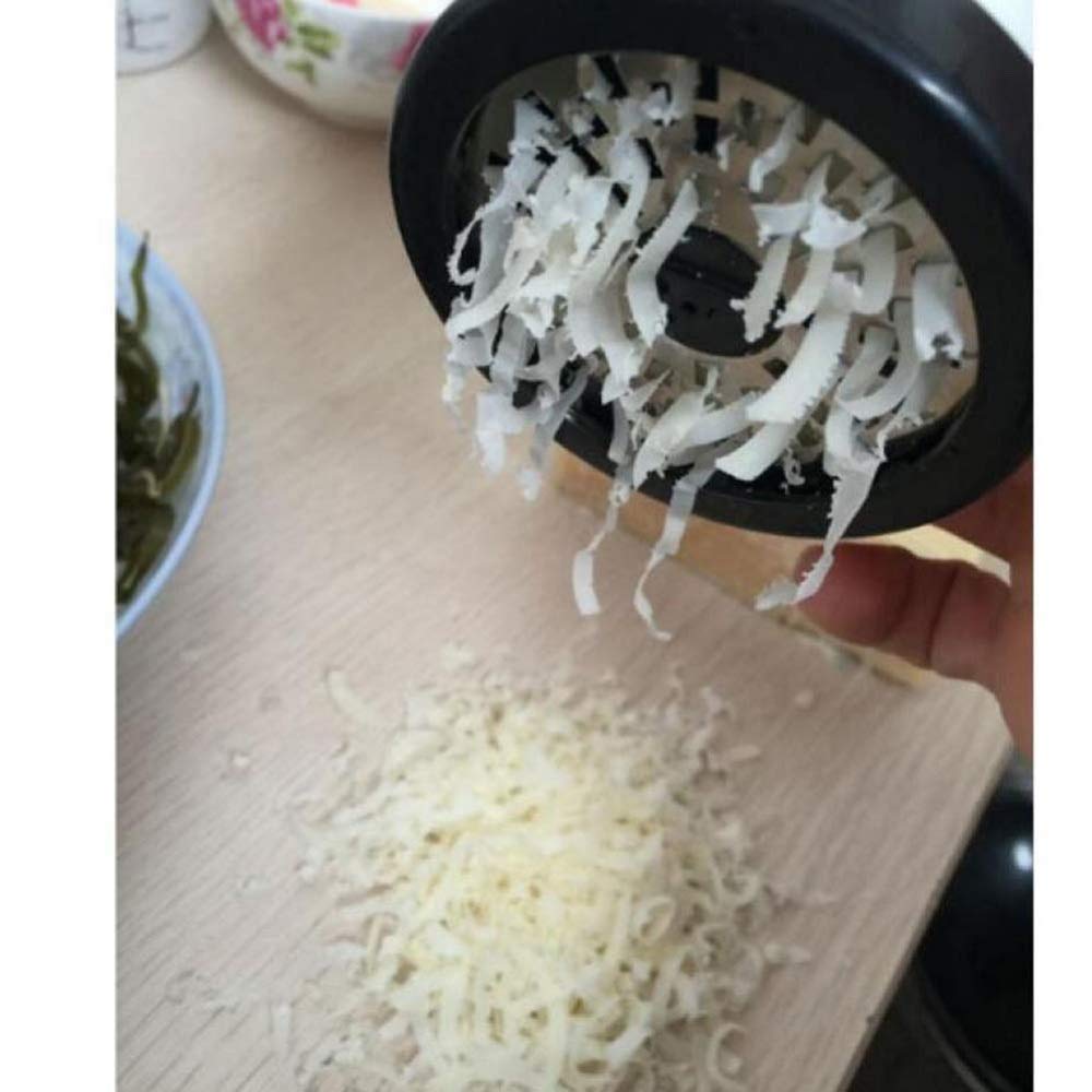 Vunexo Manual Cheese Mill Grinder Grater Slicer Shredder Hand Tool with 2 Changeable Blades, 17 X 8 X 8 CM, Black & White