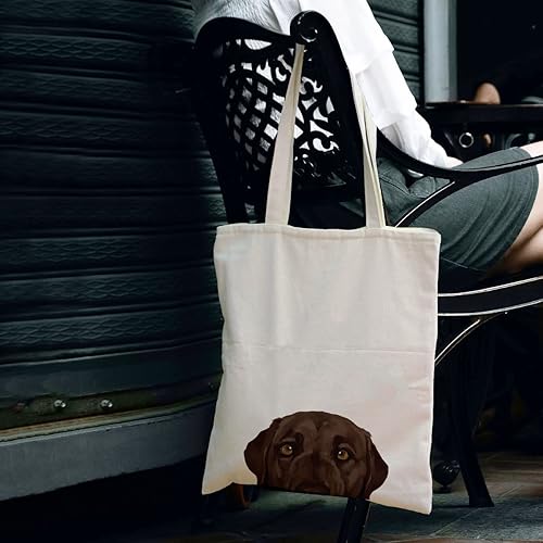 Vista 143 de WIRESTER Bolsa de lona para mujeres y niñas, bolsa de playa, comestibles y viajes, lindo perro