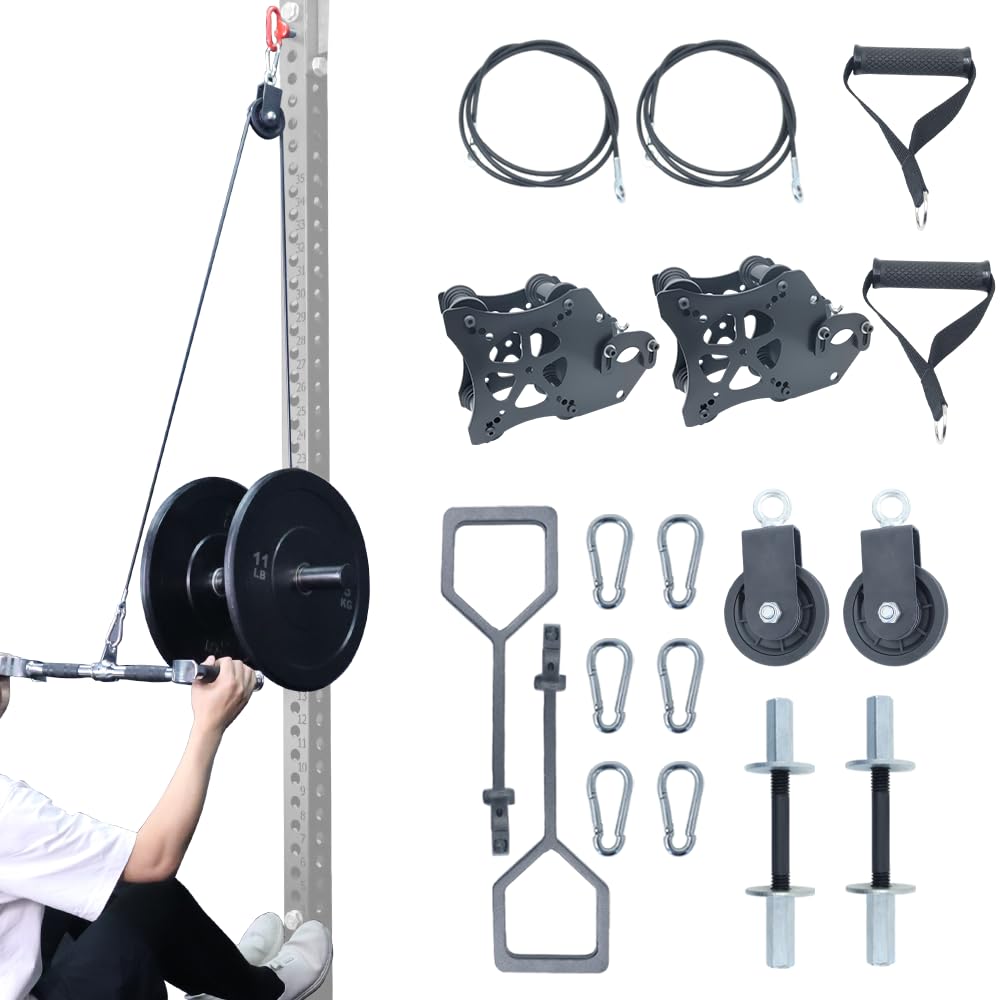 Smith Machine Attachment for LAT Pulldown Machines Power Rack Attachment,Cable Pulley System Gym Weight Pulley System Workout Pulley System Power Rack Pulley Squat Rack Attachment