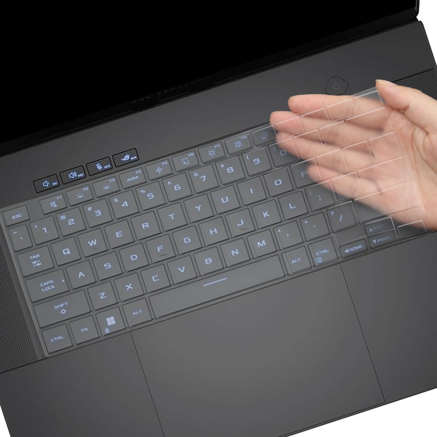 iFyx Silicone Keyboard Cover for ASUS ROG Zephyrus G14 GA403 G16 GA605 GU605, ROG Flow Z13 GZ302 Laptop Keyboard Skin Protector 2024-2025 (Transparent)