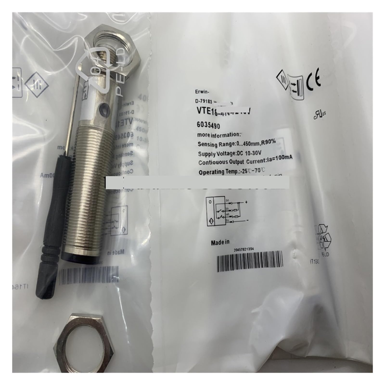 Interruptor fotoeléctrico VTE18-3F VTE18-3E VTE180-2N VTE180-2P(VTE18-3F4240)