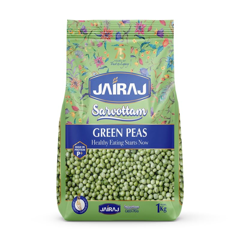 Jairaj Sarvottam Green Peas 1kg | Natural Protein Source, Healthy, Wholesome, Slightly Sweet Flavor, Packed with Vitamins & Minerals, Perfect for Any Dish-image-43