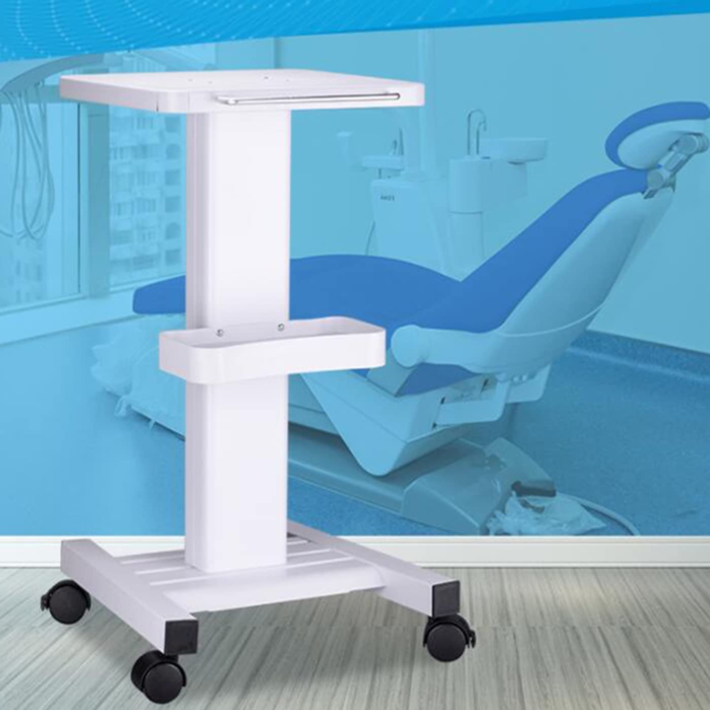 GUNELBeauty Salon Trolley Cart, 3 Tiers Mobile Cart Rack Beauty Instrument Storage Tray with Lockable Rolling Wheel, for Spa Hair Medical Instrument Home Health Museum