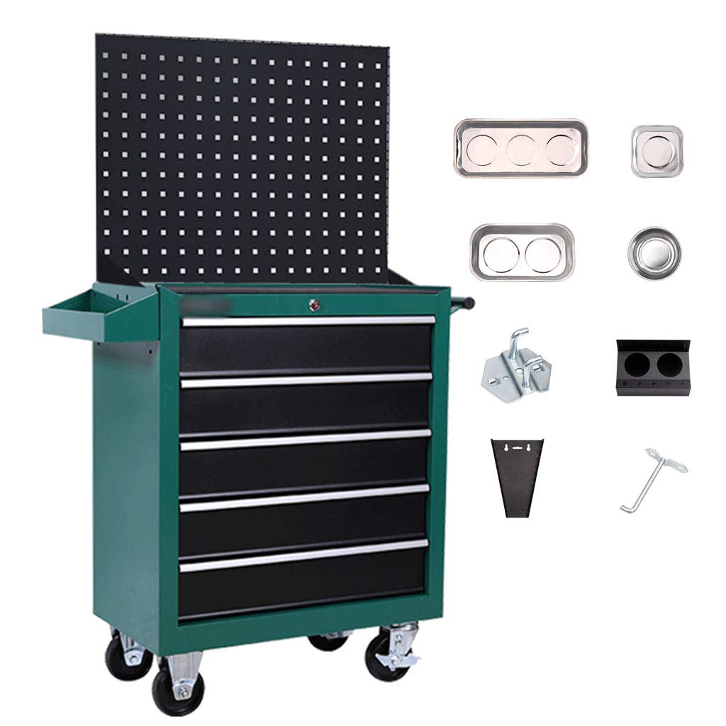 Buy GXFC Heavy Duty Rolling Tool Chest with Pegboard Organizer Kit, 5