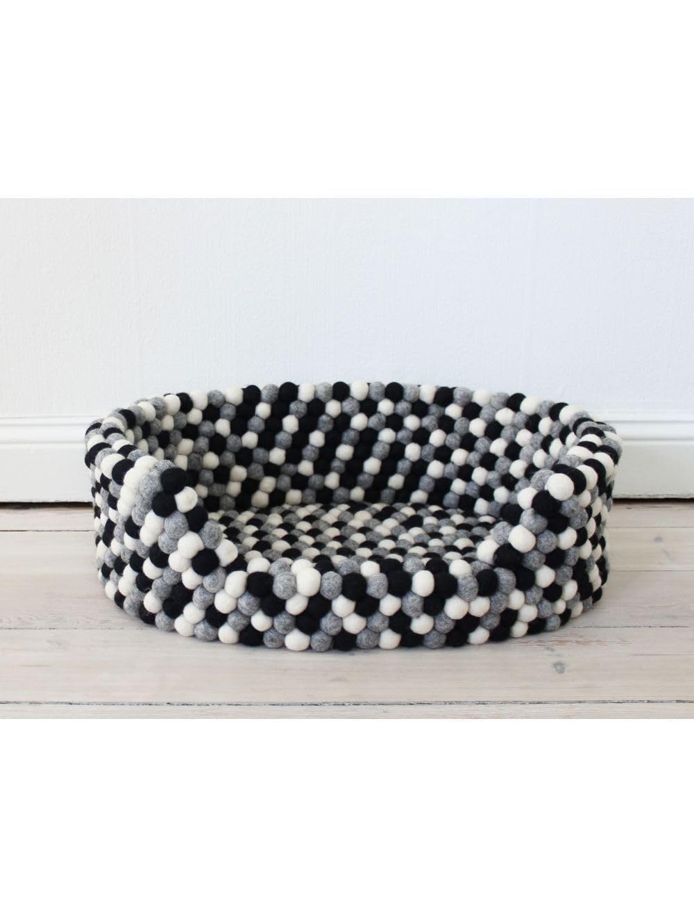 Lit pour chien noir et blanc S au salon pour petits animaux