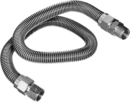 Miniatura 10 de Kit de conector de gas de acero inoxidable de 36 pulgadas, conector flexible de manguera de gas de 58 pulgadas de diámetro exterior para cocina de