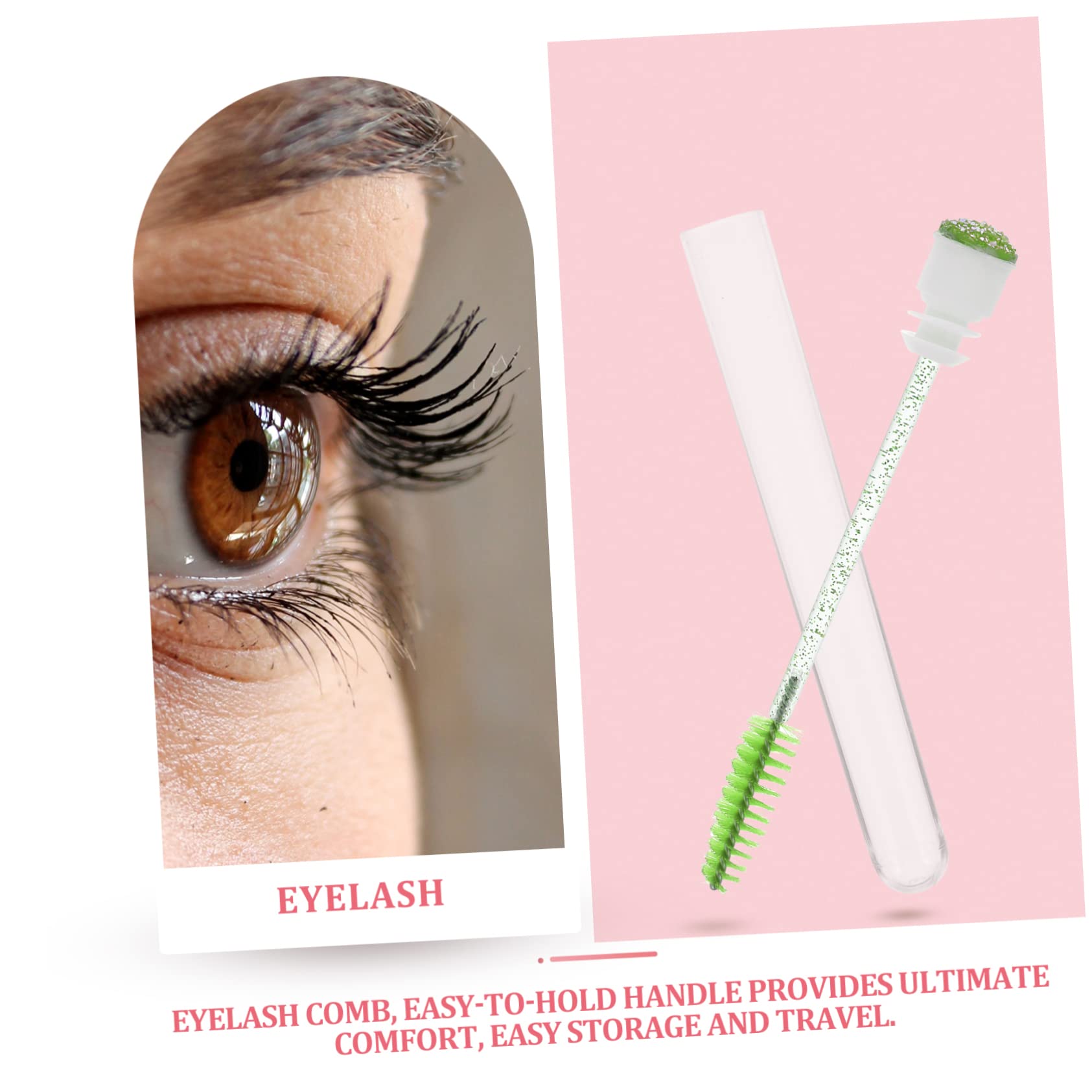 SOESFOUFU Eyelash Brush Tubes Set of 10 Glitter Lash Brow Comb Easy to Use for Makeup