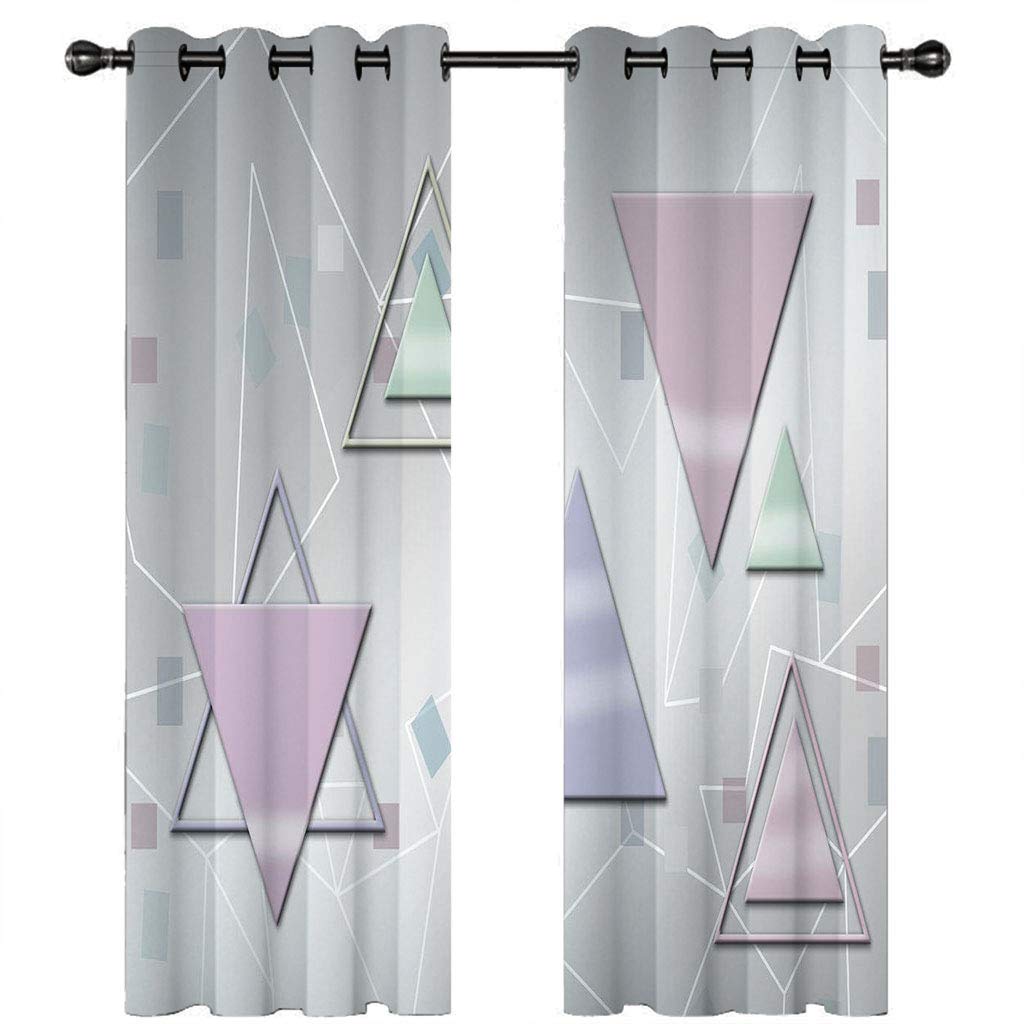 Rideau occultant rose triangle 234x230cm pour salon et chambre