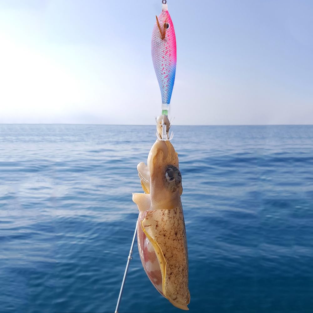 Luminoso Horizontal Squid Trolling Energas 11 cm 13.4G Jig Gantaje de Pesca LURO Flotante Jigging Eging Wood Sobunds Ganning