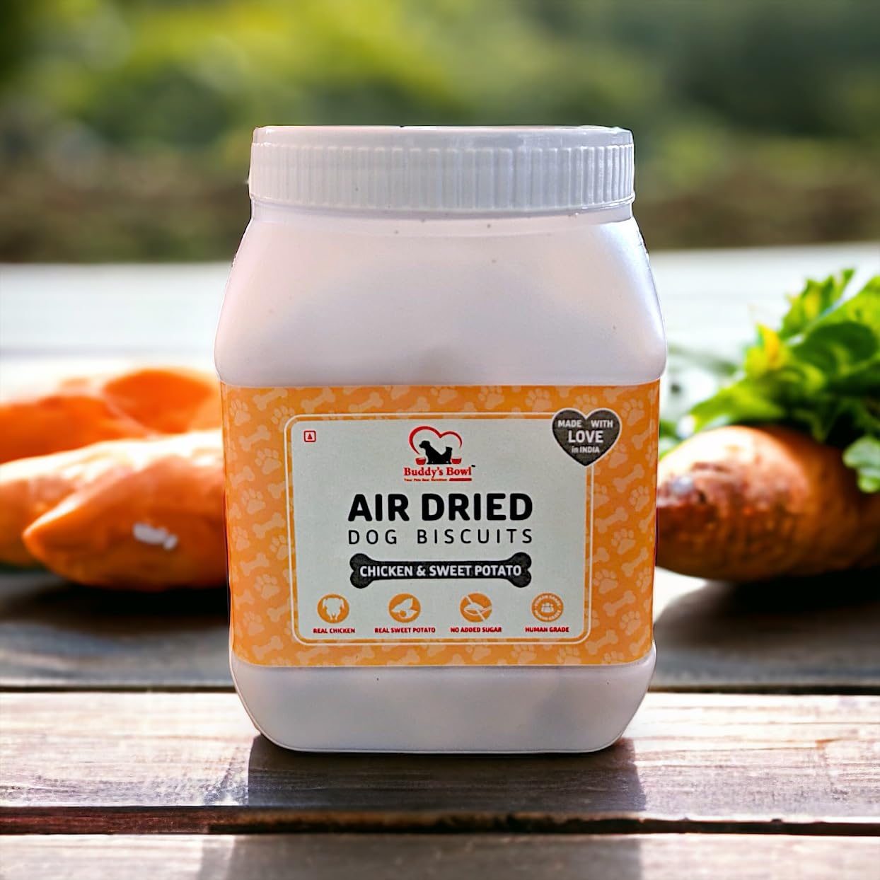 Buddys Bowl Air Dried Dog Biscuit Chicken & Sweet Potato Flavour Grain & Gluten Free Treats Suitable for Puppies and Adults for Natural and Organic Growth Suitable for All Breeds - 250 Grams (1) (B0CST1VRPY) Amazon Price History, Amazon Price Tracker
