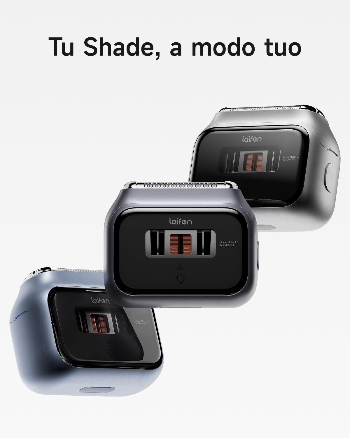 Laifen P3 Pro Rasoio Elettrico, Regolabarba Uomo con Motori ad Alta Velocità Proprietari, 2 Da 12.000 Tagli/Min, Durata Della Batteria Di 100 Minuti, Impermeabilità IPX7, Ideale per Viaggia