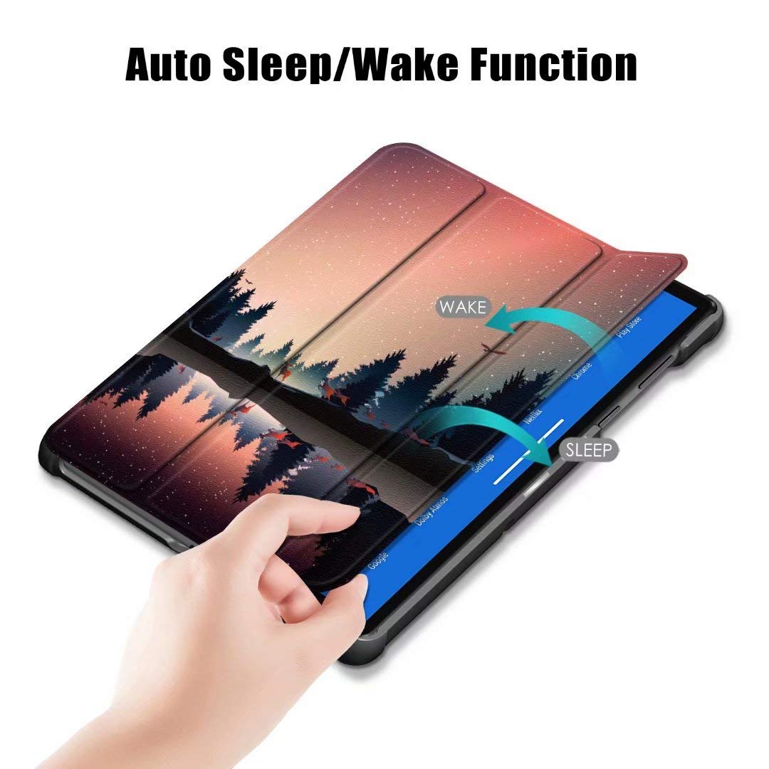 Brifu Coque de protection pour Lenovo Tab M10 FHD Plus 10.3 Pouces, coque de protection ultra-mince, PU de haute qualité avec fonction de support,Crépuscule + 1x film de protection en verre trempé